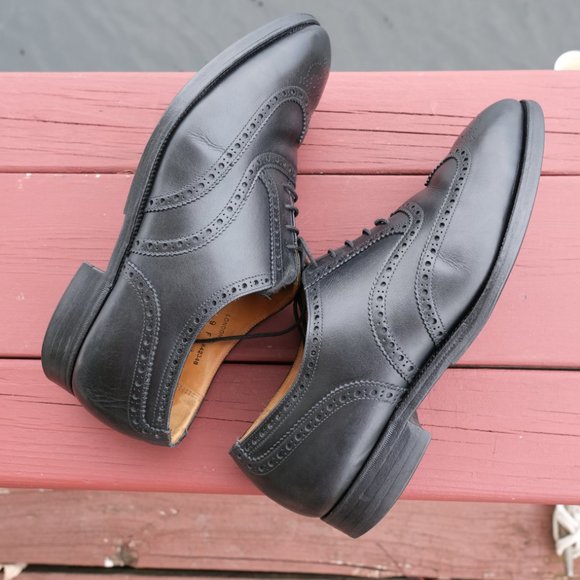 Crockett & Jones London Full-Brogue Oxford Black Calf Leather Sz UK 9 F / US 10 - Picture 8 of 13